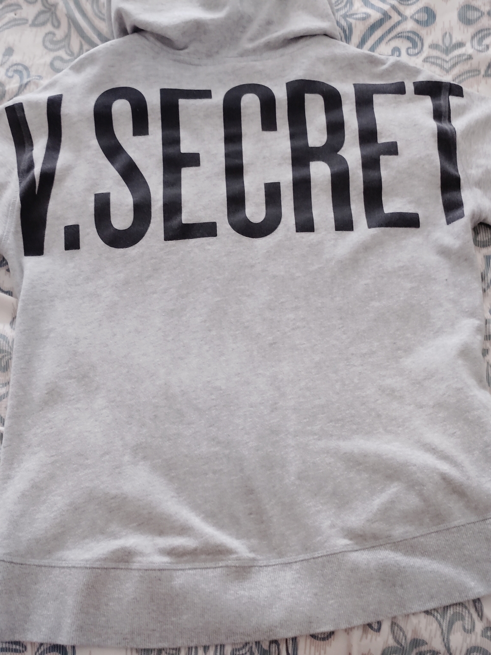 Victoria's Secret Men’s Light Gray Crewneck Sweater with Black Back Logo